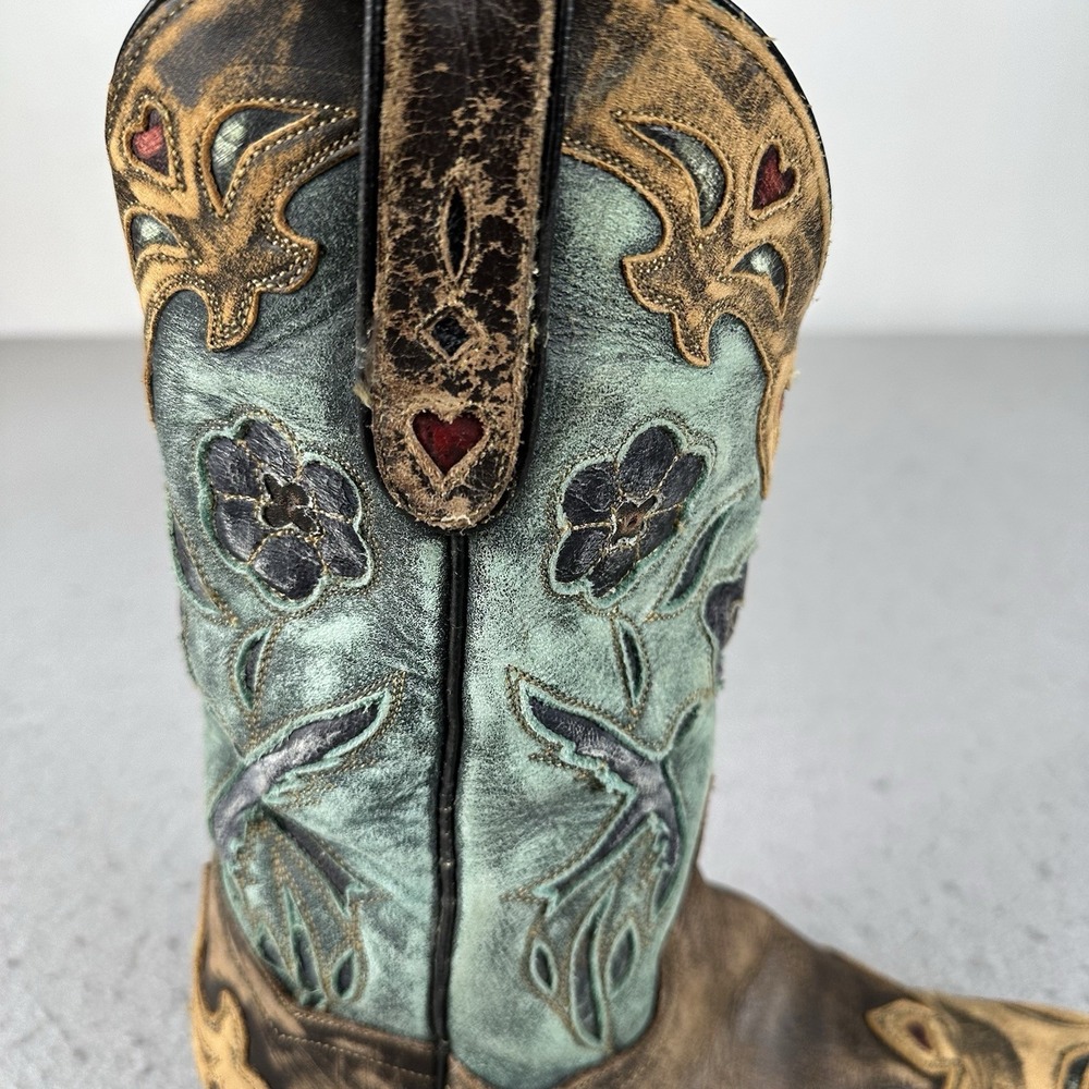 Vtg Dan Post Bluebird Snip Toe Women's 6.5M Leather Western Cowboy Boots DP3544 - Picture 3 of 16
